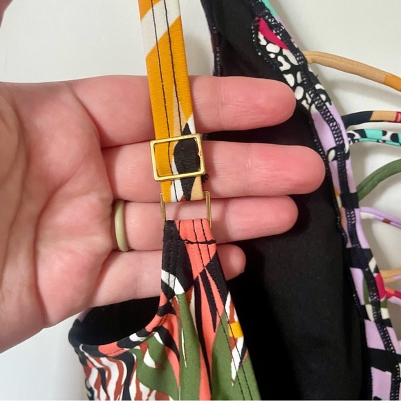 Bleu by Rod Beattie Run Wild Lace Down One Piece Tropical Floral Print Size 8 - Picture 8 of 10